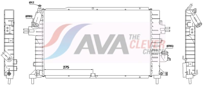 OLA2364 AVA Радіатор охолодження Astra H 1.3/1.9CDTI
