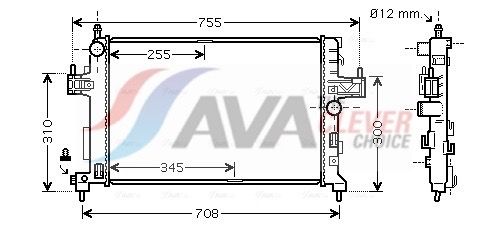 OLA2380 AVA Радіатор охолодження двигуна CORSAC 13/7CDTi MT/AT 03- (Ava)
