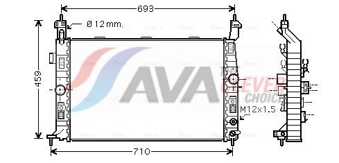 OLA2431 AVA Радіатор охолодження OPEL MERIVA (2003) 1.6