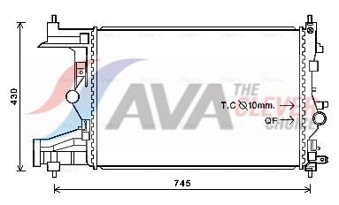 OLA2484 AVA Радіатор охолодження CHEVROLET CRUZE (2009) 1.8 DVVT