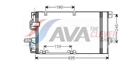 OLA5326D AVA Радіатор кондиціонера Astra G, Zafira A
