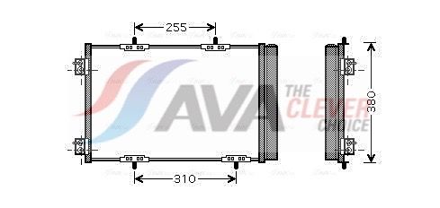PEA5291D AVA Радіатор кондиціонера C2,C3 Aircross,C3 II,III,C4 Cactus, DS3, Opel, Peugeot 207/2008/208