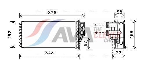 PEA6359 AVA Радіатор пічки PEUGEOT 3008 (2009) 1.6 THP