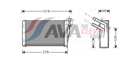 RT6228 AVA Радіатор опалення Clio II, Symbol