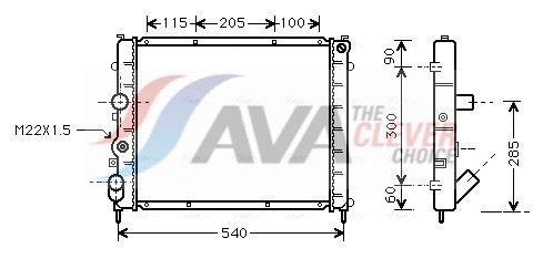 RTA2215 AVA Радіатор охолодження KANGOO (1998) 1.9