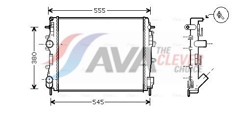 RTA2325 AVA Радіатор охолодження двиг. KUBISTAR 1.5 03-