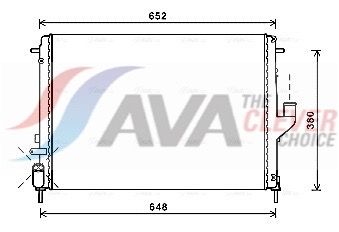 RTA2478 AVA радіатор охолодження Duster, Logan, Sandero 1.5dCi/1.6/2.0, LADA, DACIA