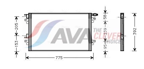 RTA5280 AVA Радіатор кондиціонера RENAULT LAGUNA II 00-