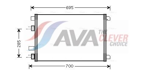 RTA5305 AVA Радіатор кондиціонера Grand Scenic II,Megane II,Scenic II 1.4/2.0
