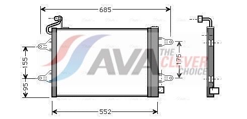 SAA5007D AVA Радіатор кондиціонера Polo,Skoda Fabia I,II,Roomster