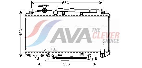 TO2301 AVA Радіатор охолодження двигуна RAV4 20i AT+-AC 00 (Ava)