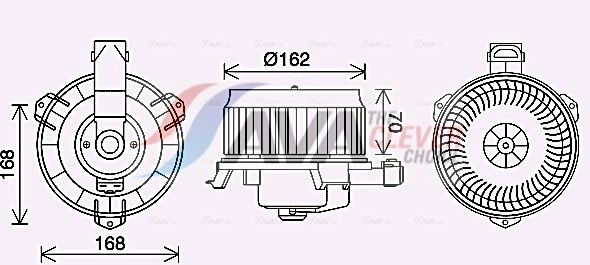 TO8743 AVA Вентилятор салону TOYOTA LAND CRUISER  (2003) LAND CRUISER PRADO 3.0 D4D