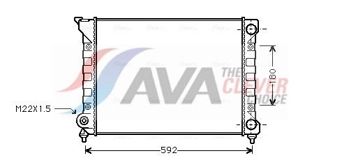 VN2071 AVA Радіатор охолодження VW PASSAT B3 (88-) 1.6/1.8 (вир-во AVA)