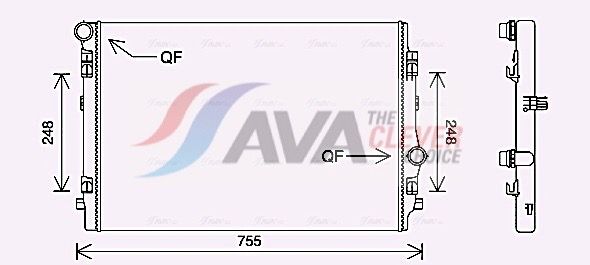 VN2398 AVA Радіатор охолодження Audi A3, Golf, Passat, Touran, Tiguan, Skoda Kodiaq, Octavia III