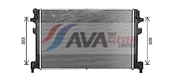 VN2426 AVA Радіатор охолодження двиг. A3 1.4-2.0 13-, Q3 35 TDI 18-, TT 2.0 TDI 14-