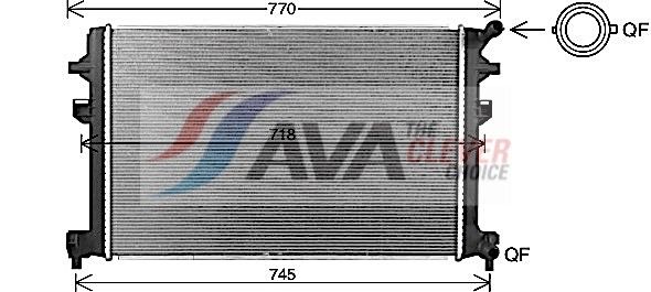 VN2426 AVA Радіатор охолодження двиг. A3 1.4-2.0 13-, Q3 35 TDI 18-, TT 2.0 TDI 14-