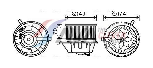 VN8342 AVA Вентилятор салону AUDI, VW (вир-во AVA)