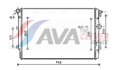 VNA2324 AVA Радіатор охолодження VW TIGUAN (2008) 2.0 TDI
