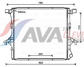 VNA2363 AVA Радіатор охолодження двиг. AMAROK 2.0 10-
