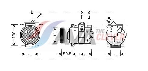 VNAK220 AVA Компресор кондиціонера A1 15-, A3 03-, SEAT, SKODA, VW