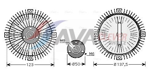 VNC273 AVA Муфта зчеплення вентилятора (віскозна) Audi A4/A6 95- 1,8-2.0, Passat