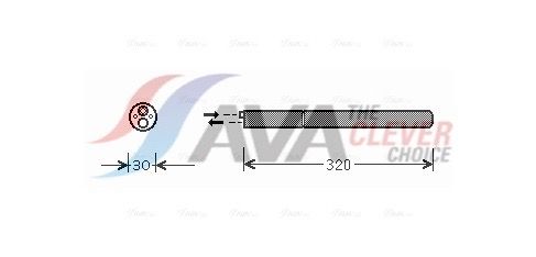 VND210 AVA Осушувач кондиціонера AUDI A3, A4, TT/SKODA FABIA, OCTAVIA, SUPERB/VW EOS, JETTA, SCIROCC