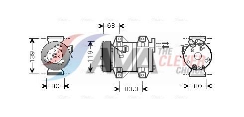 VOAK121 AVA Компресор кондиціонера VOLVO S60 I (2001) S60 2.4