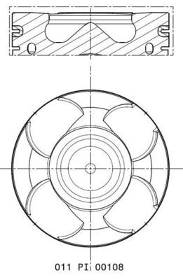 MAHLE 011PI00108000 Поршень Opel Astra J/Insignia/Zafira 2.0 CDTI 08- (83.00mm/STD)