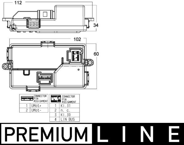 MAHLE ABR68000P Реостат пічки BMW 5 11-17/7 11-15 (+AC)