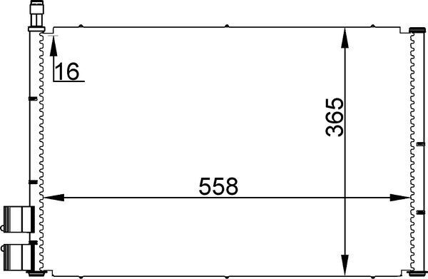 MAHLE AC298000S Радіатор кондиціонера Ford Fiesta 01-08/Fusion 1.25-1.6i/1.4TDCi 02-12/Mazda 2 1.25-