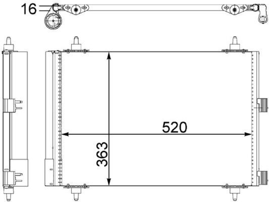 MAHLE AC447000S Радіатор кондиціонера Citroen Berlingo/Peugeot Partner 1.6HDI 05-