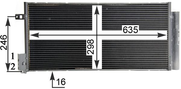 MAHLE AC505001S Радіатор кондиціонера Opel Corsa 06-14/Fiat Bravo II 07-14/Grande Punto 05-/Punto 12