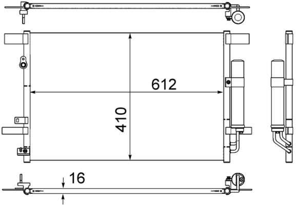 MAHLE AC557000S Радіатор кондиціонера Mitsubishi Lancer VIII 08-/Outlander II 06-12
