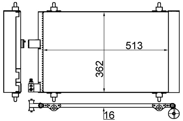 MAHLE AC585001S Радіатор кондиціонера Citroen C5 II/III/C6/Peugeot 407 1.6-3.0D 02-