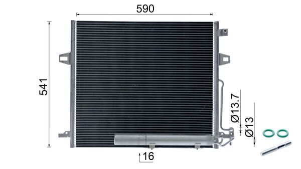 MAHLE AC756000S Радіатор кондиціонера MB G-class (W461) 3.0D 10-/M-class (W164) 05-11/GL-class (X164