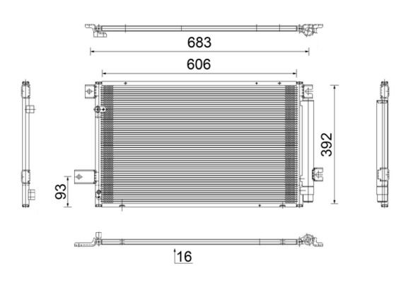 MAHLE AC819000S Радіатор кондиціонера Toyota Avensis 2.0D/2.2D 05-08