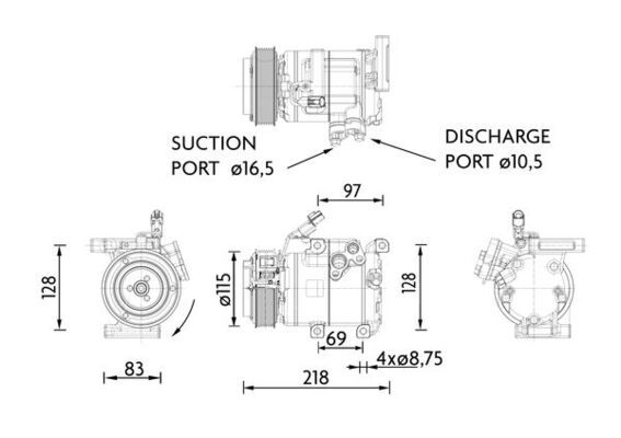MAHLE ACP1467000P Компресор, система кондиціонування повітря
