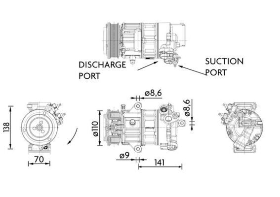 MAHLE ACP1491000P Компресор, система кондиціонування повітря