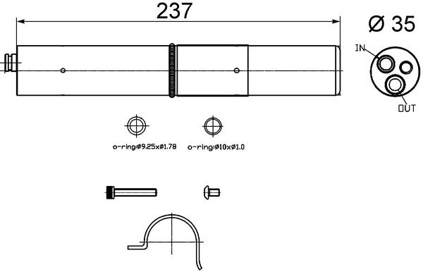 MAHLE AD250000S Осушувач кондиціонера Audi A4 07-16/A5 07-17/Q5 08-17