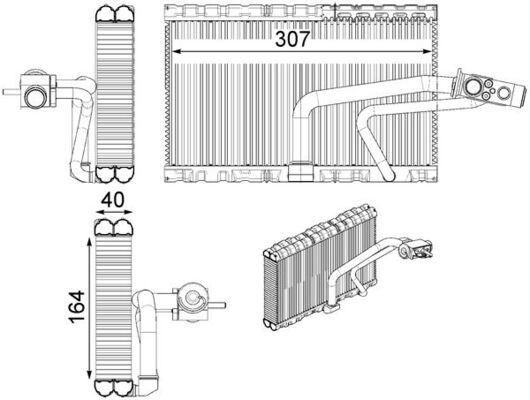 MAHLE AE114000P Випарник, система кондиціонування повітря