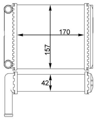 MAHLE AH128000S Радіатор пічки MB Sprinter/VW LT TDI 96-06