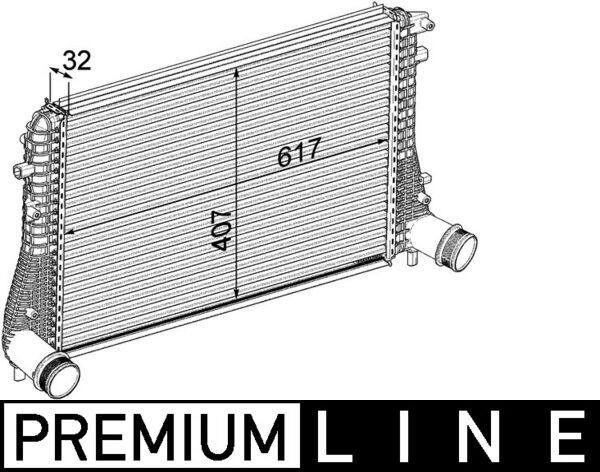 MAHLE CI207000P Радіатор інтеркулера VW Caddy III/IV 1.6/2.0 TDI 10-
