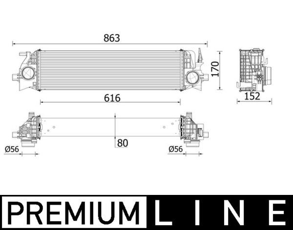 MAHLE CI554000P Охолоджувач наддувального повітря