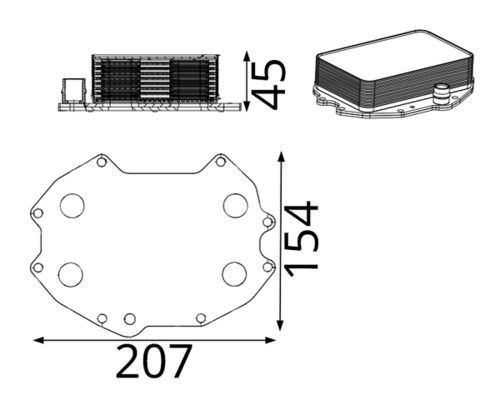 MAHLE CLC425000S Масляний радіатор AUDI A4 B9, A5, A6 ALLROAD C8, A6 C8, A7, A8 D5, Q5, Q7, Q8  BENT