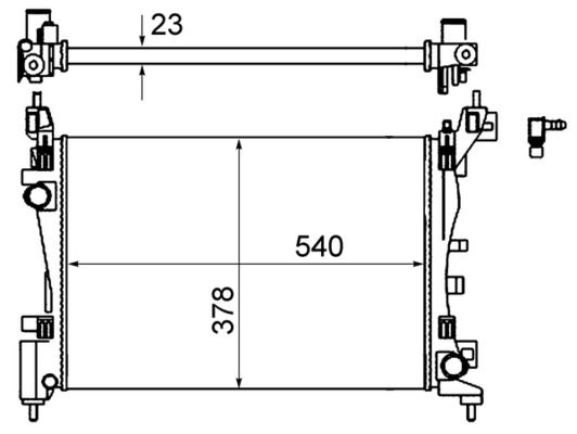 MAHLE CR1121000S Радіатор охолодження Citroen Nemo/Fiat Fiorino 1.4i 07-