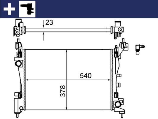MAHLE CR1121000S Радіатор охолодження Citroen Nemo/Fiat Fiorino 1.4i 07-