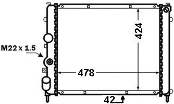 MAHLE CR1502000S Радіатор охолодження Renault Kangoo 1.9D (47/48kW) 97- (+AC)