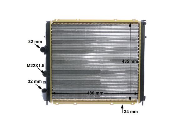 MAHLE CR1502000S Радіатор охолодження Renault Kangoo 1.9D (47/48kW) 97- (+AC)