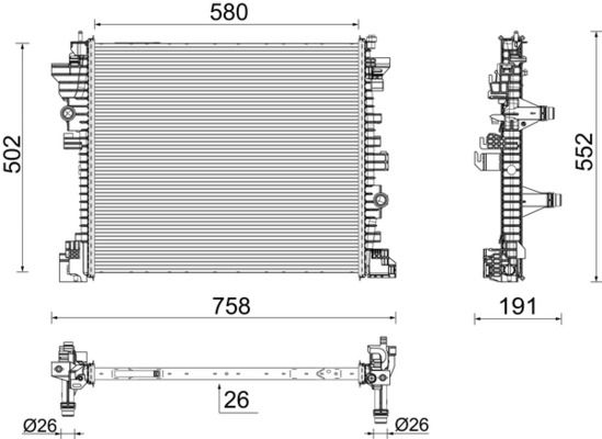 MAHLE CR2598000P Радіатор, система охолодження двигуна