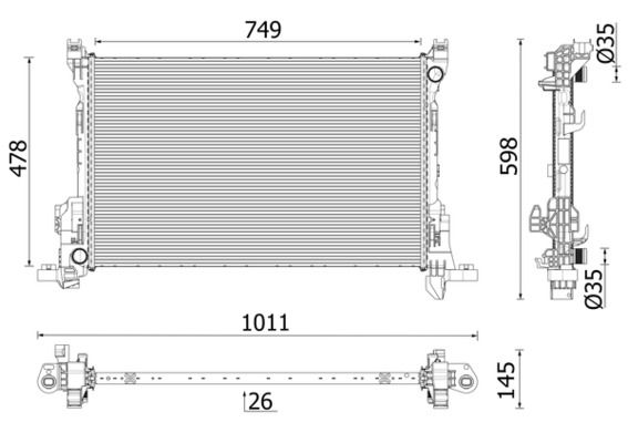 MAHLE CR2637000P Радіатор охолодження Renault Trafic 2.0 dCi 19-